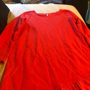 Fab kids size  14-16 knit dress solid red